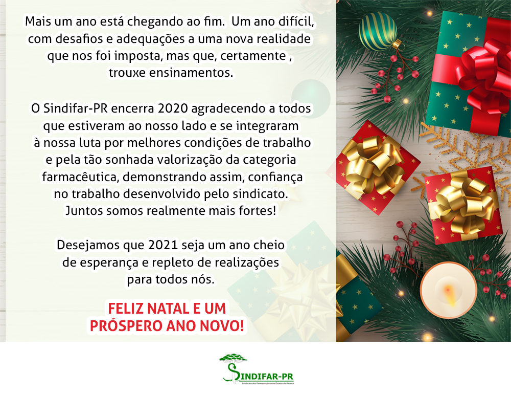 Feliz Natal e um próspero Ano Novo - SINDIFAR-PR - Sindicato dos  Farmacêuticos no Estado do Paraná